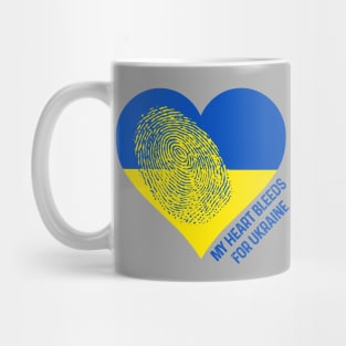 Ukraine Heart  Fingerprint Ukrainian Gift Mug